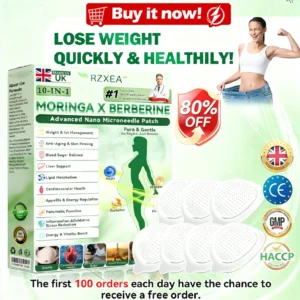 RZXEA™ Moringa & Berberine NAD+ 10-in-1 Nano Microneedle Patch (Just once a day, visible changes in 7 days) ✅ For obesity, loose skin, diabetes, sleep apnea, joint issues, and more
